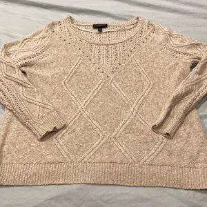 2/$30 Cream sweater with stud accent